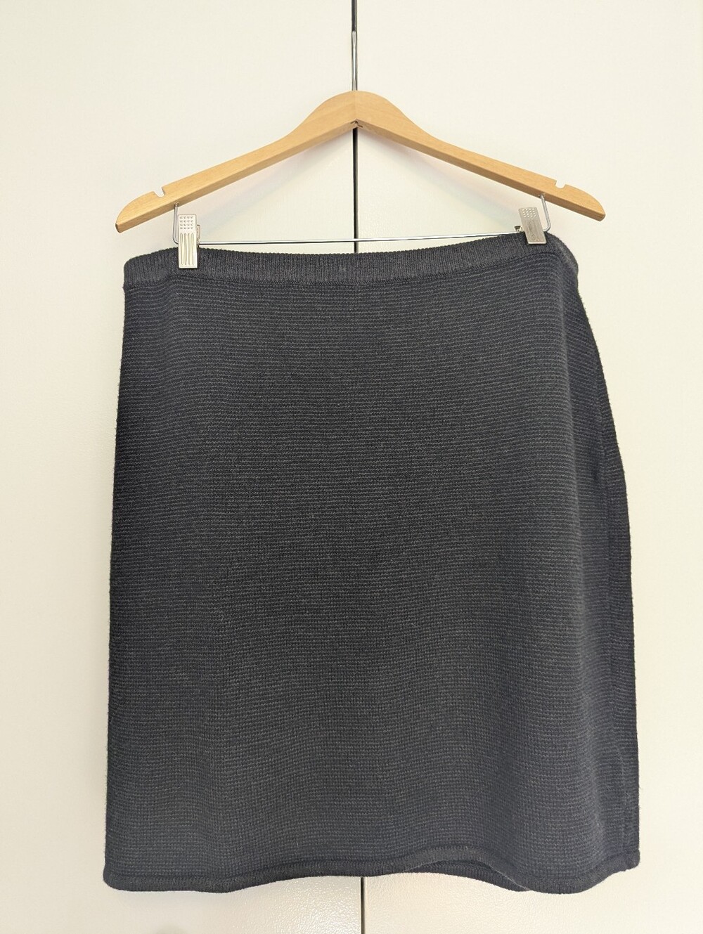 Eilleen Fisher Merino Wool Midi Skirt Stretch